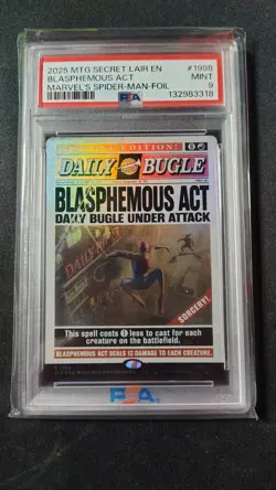 Spider man X Secret Lair Blasphemous Act (Rainbow Foil) PSA 9 - Image 1