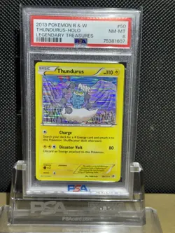2013 POKEMON B&W LEGEND TREASURES #50 THUNDURUS-HOLO PSA 8 - Image 1