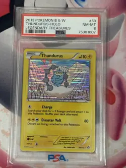 2013 POKEMON B&W LEGEND TREASURES #50 THUNDURUS-HOLO PSA 8 - Image 3