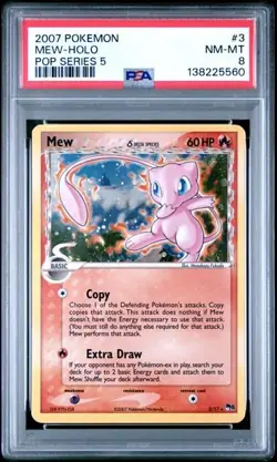 🔥 2007 Pokemon POP Series 5 Mew Holo #3 PSA 8 NM-MT Correct Back 🔥 - Image 1