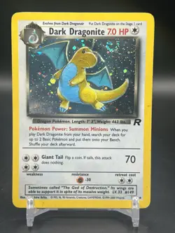 Dark Dragonite Holo Rare 5/82 Pokemon Team Rocket English WOTC SWIRL MP - Image 1