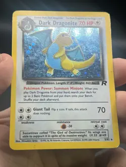 Dark Dragonite Holo Rare 5/82 Pokemon Team Rocket English WOTC SWIRL MP - Image 3