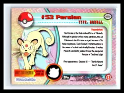 💥 Persian Pokemon - TV Animation Edition - Topps 1999 Black Logo # 53 - Image 2