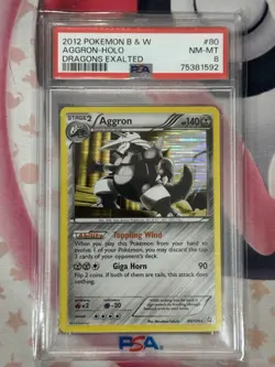2012 Pokemon Dragons Exalted Dragons Exalted Aggron Holo 80/124 PSA 8 - Image 3