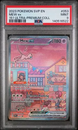 2023 POKEMON SVP EN-SV BLACK STAR PROMO 151 ULTRA-PREM COLL #053 MEW EX PSA 9 - Image 1