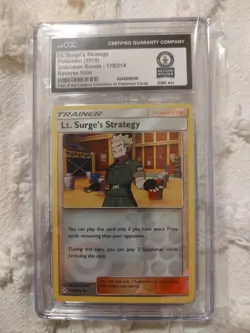 Pokemon Guinness World Record 1 Of 1 Slab Lt. Surge's Strategy Unbroken Bonds - Image 1