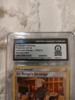 Pokemon Guinness World Record 1 Of 1 Slab Lt. Surge's Strategy Unbroken Bonds - Image 2