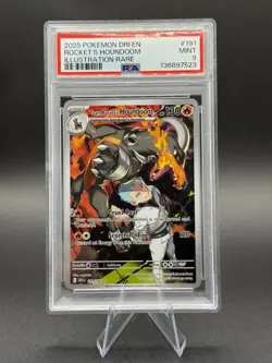 2025 POKEMON DESTINED RIVALS ILLUSTRATION RARE #191 TEAM ROCKET'S HOUNDOOM PSA 9 - Image 1