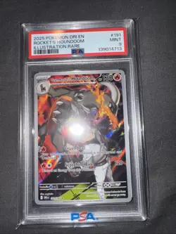 2025 POKEMON DESTINED RIVALS ILLUSTRATION RARE #191 TEAM ROCKET'S HOUNDOOM PSA 9 - Image 1