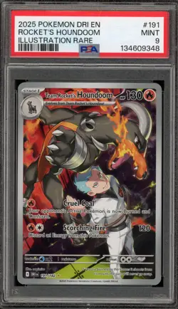 Pokemon Team Rocket's Houndoom Destined Rivals Illustration Rare #191 PSA 9 Mint - Image 1