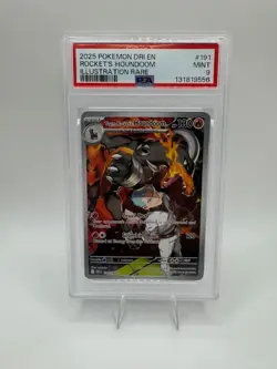 2025 POKEMON DESTINED RIVALS ILLUSTRATION RARE #191 TEAM ROCKET'S HOUNDOOM PSA 9 - Image 1