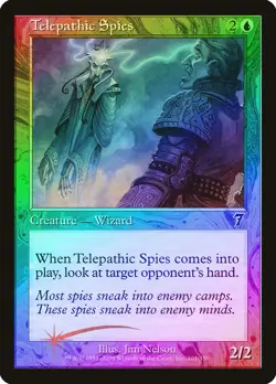 Telepathic Spies FOIL 7th Edition PLD Blue Common MAGIC MTG CARD ABUGames - Image 1