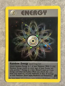 Rainbow Energy 17/82 Pokemon TCG Team Rocket Holo Card Moderate Play MP - Image 1