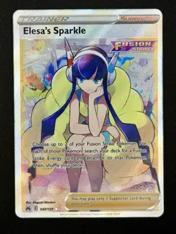 Pokemon TCG Elesa's Sparkle Full Art Holo Card 147/159 Crown Zenith - Image 1