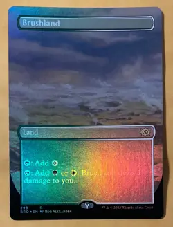 Magic MTG -The Brothers’ War - Brushland (Borderless) Foil #298 UNPLAYED - Image 1