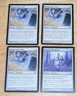 MTG 4x Artifact Whispersilk Cloak & Neurok Stealthsuit - Image 1