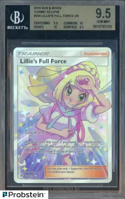 2019 Pokemon Sun & Moon Cosmic Eclipse #230 Lilli's Full Force BGS 9.5 GEM MINT - Image 1
