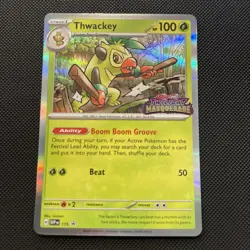 Thwackey SVP115 Prerelease Black Star Promo Twilight Masquerade Pokemon Card NM - Image 1