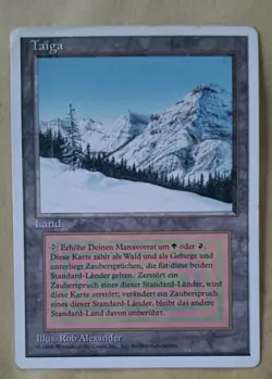 MTG TAIGA PLAYED FWB German DUAL LAND Vintage Magic The Gathering - Image 1