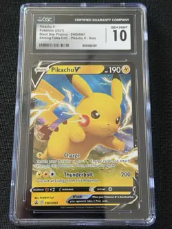CGC 10 Pikachu V Black Star Promo SWSH061 Holo Pokemon - Image 1