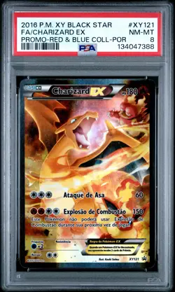 2016 POKEMON XY BLACK STAR PROMO #XY121 FULL ART/CHARIZARD EX PSA 8 - Image 1