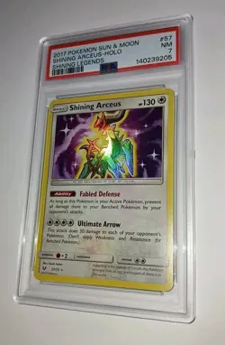 SHINING ARCEUS - 57/73 Shining Legends Sun & Moon Holo Pokemon 2017- PSA 7 NM 🌟 - Image 2