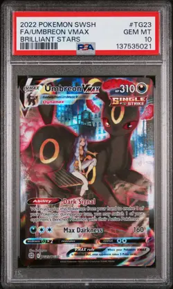 2022 POKEMON SWORD & SHIELD BRILLIANT STARS #TG23 FULL ART/UMBREON VMAX PSA 10 - Image 1