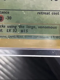 1999 Pokemon TCG Base Set Beedrill #17/102 Rare Unlimited 4th Print NM - Image 5