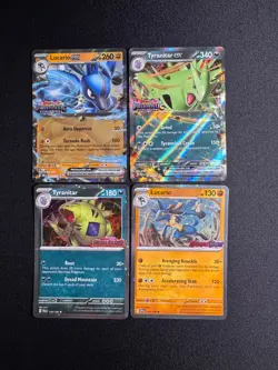 Pokemon Prismatic Evolutions Lucario ex & Tyranitar ex Premium Collection Promos - Image 1