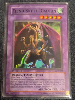 Yugioh! HP Fiend Skull Dragon - LOD-039 - Super Rare - 1st Edition Heavily Playe - Image 1