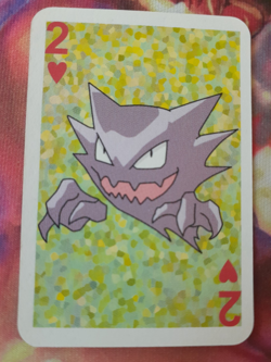 Haunter 2 of Hearts Pokemon 1999 Mini Green Deck Playing Cards 2.5x1.75in NM - Image 1