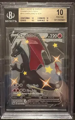 Pokemon Charizard V Champion's Path Secret Rare Full Art #079 BGS 10 Pristine - Image 1