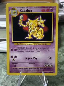 🔥 Kadabra #32/102 Unlimited Uncommon LP/NM | Base Set - 1999 Pokemon Card - Image 1