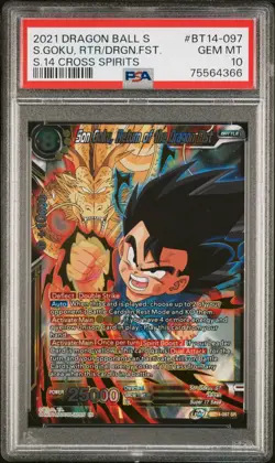 PSA 10 ⭐ Son Goku Dragon Fist SR Cross Spirits Super Card DBS DBZ Z Heroes - Image 1