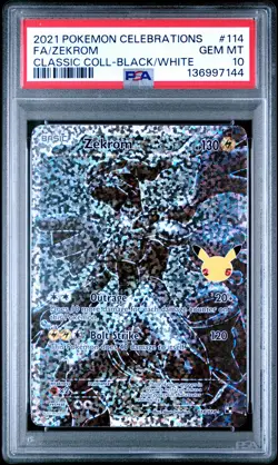 2021 POKEMON CELEBRATIONS CLASSIC COLLECTION #114 FULL ART/ZEKROM PSA 10 - Image 1