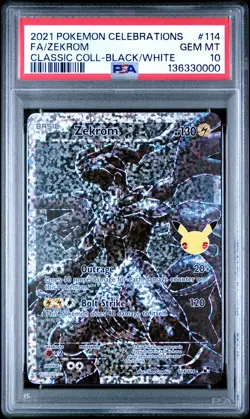 2021 POKEMON CELEBRATIONS CLASSIC COLLECTION #114 FULL ART/ZEKROM PSA 10 - Image 1
