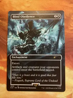 MTG Borderless Blind Obedience Secret Lair: X Warhammer Age of Sigmar NM Rare!! - Image 1
