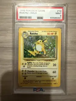 1999 Pokemon Raichu PSA 9 Mint Holo #14 - Image 1