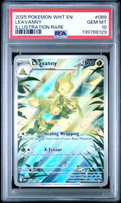 2025 POKEMON WHT EN-WHITE FLARE ILLUSTRATION RARE #089 LEAVANNY PSA 10 - Image 1