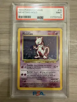 1999 Pokemon Mewtwo PSA 9 Mint Holo #10 - Image 1