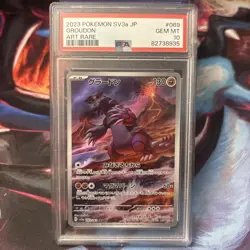 2023 Pokemon JPN Raging Surf SV3a Groudon AR 69/62 - PSA 10 GEM MINT - Image 1