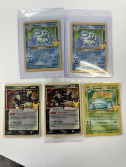 Pokemon 25th Anniversary Blastoise Charizard Greninja Pikachu Sylveon Mew LOT - Image 1