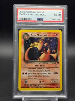 2000 Pokemon Team Rocket Dark Charizard 4/82 Holo PSA 6 - Image 1