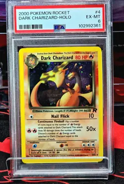 Dark Charizard 4/82 Team Rocket Holo Unlimited Holo Rare Pokemon TCG WOTC PSA 6 - Image 1