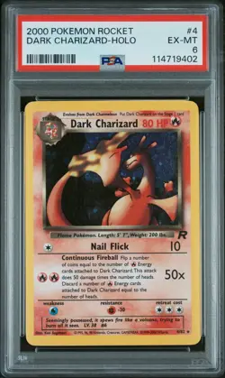 Dark Charizard 4/82 Team Rocket Holo Rare Pokemon TCG Vintage PSA 6 - Image 1