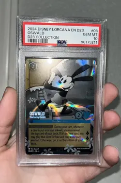 2024 Disney Lorcana Azurite Sea Oswald The Lucky Rabbit Promos #06/D23 PSA 10 - Image 1