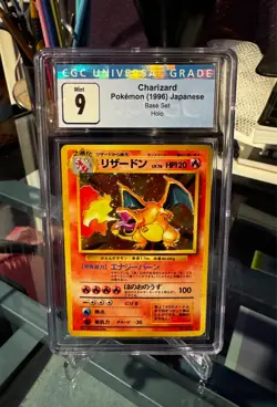 Japanese Charizard Base Set Holo #6 CGC 9 Mint 1996 Pokemon Pocket Monsters Card - Image 1