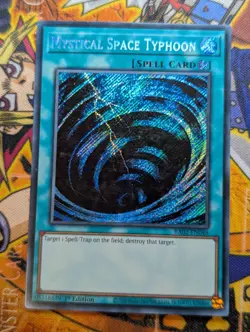 Mystical Space Typhoon RA02-EN048 Secret Rare 1st Edition YuGiOh TCG Card - Image 1