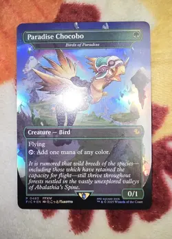 MTG - FIC - Paradise Chocobo - Birds of Paradise (Borderless) #483 - NM Foil - Image 1