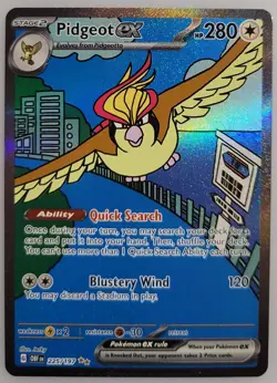 Pidgeot ex 225/197 SV03: Pokemon Obsidian Flames Holo NM - Image 1
